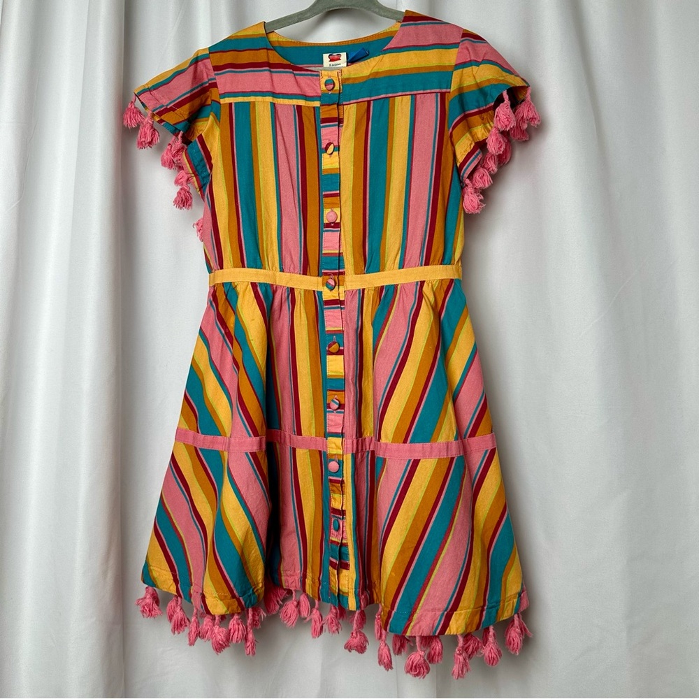 FARM Rio Multicolor Striped Kids Dress with Tassels